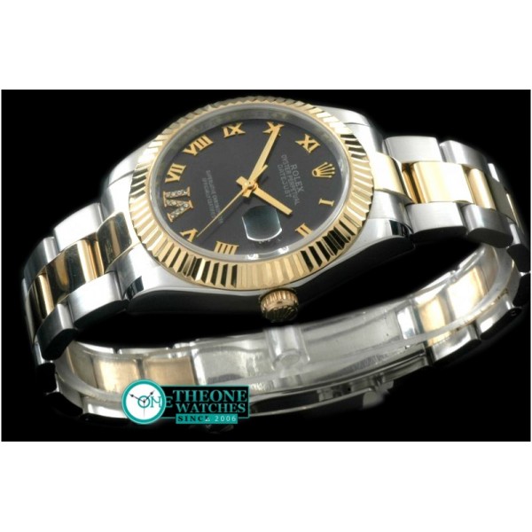 Rolex - SS/YG Oyster Fluted Grey Roman Asian Eta 2836-2