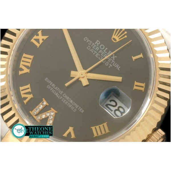Rolex - SS/YG Oyster Fluted Grey Roman Asian Eta 2836-2