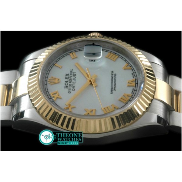 Rolex - SS/YG Oyster Fluted P-White Roman Asian Eta 2836-2