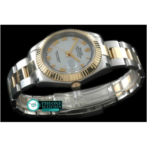 Rolex - SS/YG Oyster Fluted P-White Roman Asian Eta 2836-2
