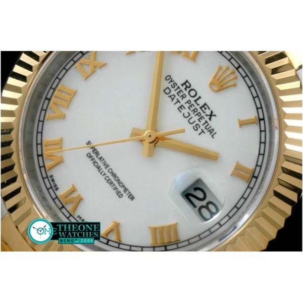 Rolex - SS/YG Oyster Fluted P-White Roman Asian Eta 2836-2