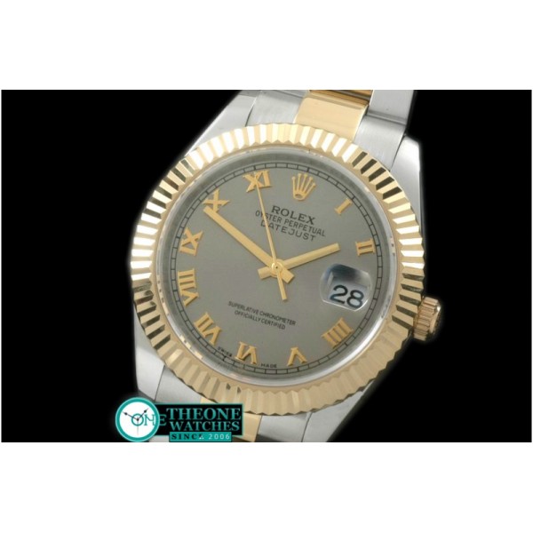 Rolex - SS/YG Oyster Fluted Grey Roman Asian Eta 2836-2