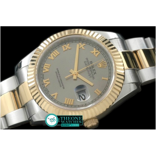 Rolex - SS/YG Oyster Fluted Grey Roman Asian Eta 2836-2