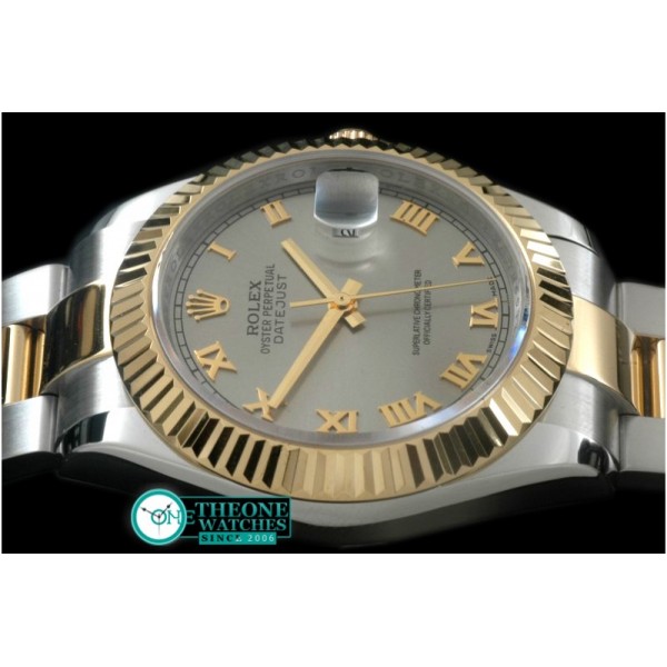 Rolex - SS/YG Oyster Fluted Grey Roman Asian Eta 2836-2