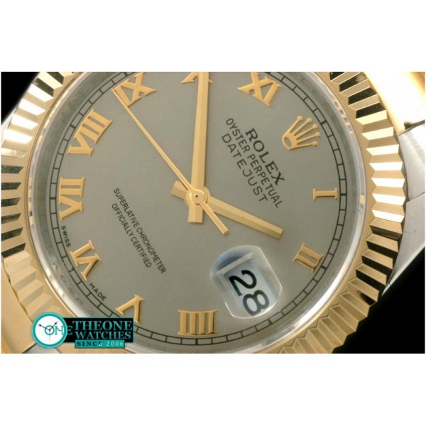 Rolex - SS/YG Oyster Fluted Grey Roman Asian Eta 2836-2