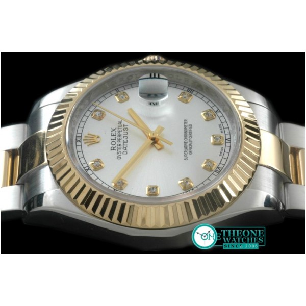 Rolex - SS/YG Oyster Fluted White Diam Asian Eta 2836-2