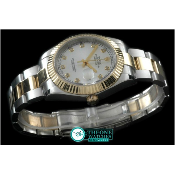 Rolex - SS/YG Oyster Fluted White Diam Asian Eta 2836-2
