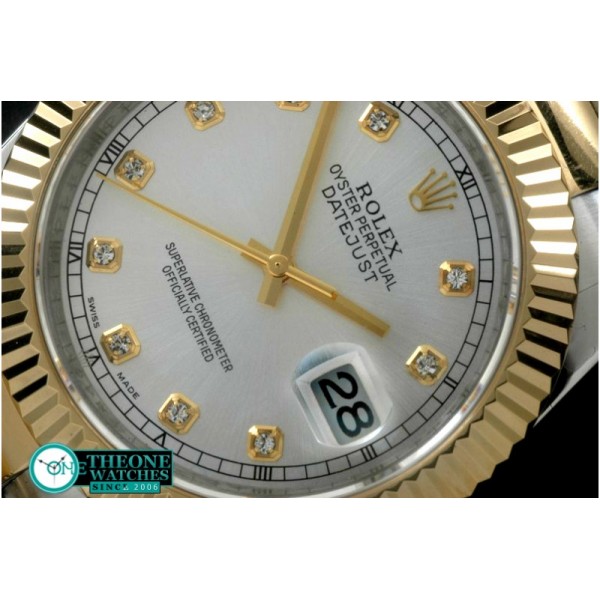 Rolex - SS/YG Oyster Fluted White Diam Asian Eta 2836-2