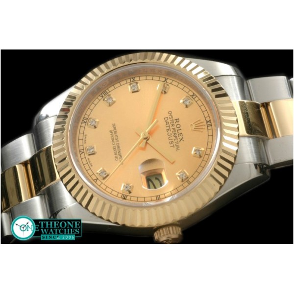 Rolex - SS/YG Oyster Fluted Gold Diam Asian Eta 2836-2