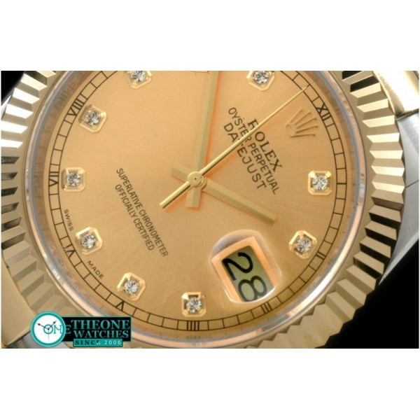 Rolex - SS/YG Oyster Fluted Gold Diam Asian Eta 2836-2