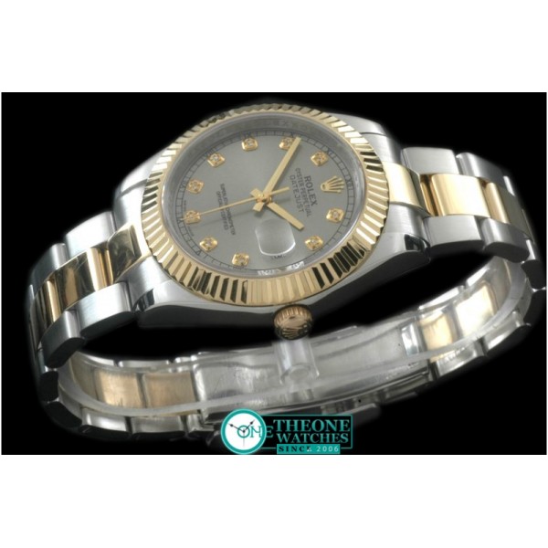 Rolex - SS/YG Oyster Fluted Grey Diam Asian Eta 2836-2