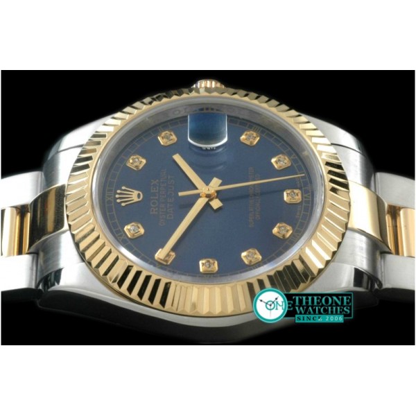 Rolex - SS/YG Oyster Fluted Blue Diam Asian Eta 2836-2