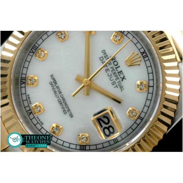 Rolex - SS/YG Oyster Fluted M-White Diam Asian Eta 2836-2