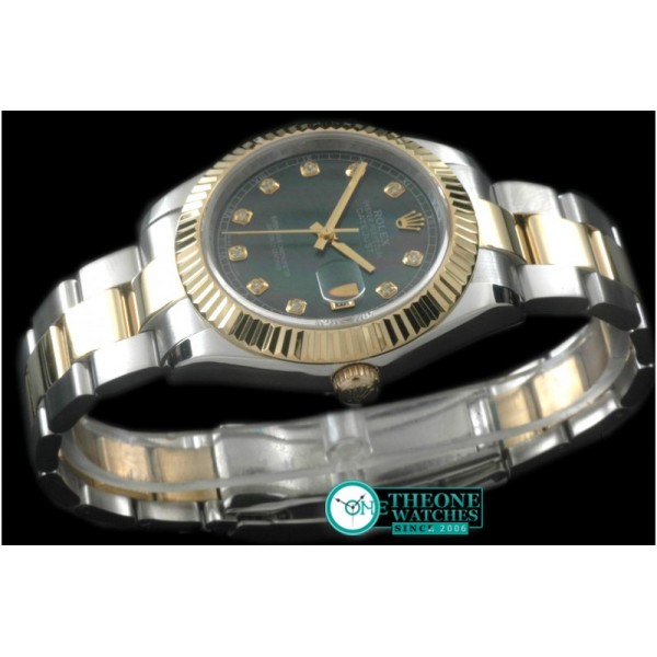 Rolex - SS/YG Oyster Fluted M-Black Diam Asian Eta 2836-2