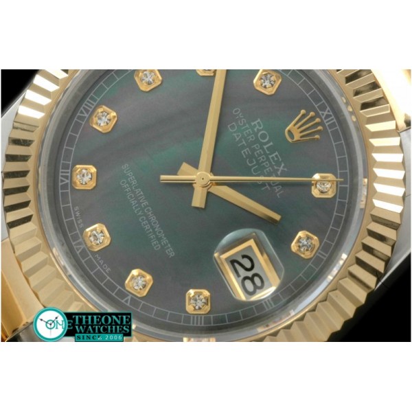 Rolex - SS/YG Oyster Fluted M-Black Diam Asian Eta 2836-2