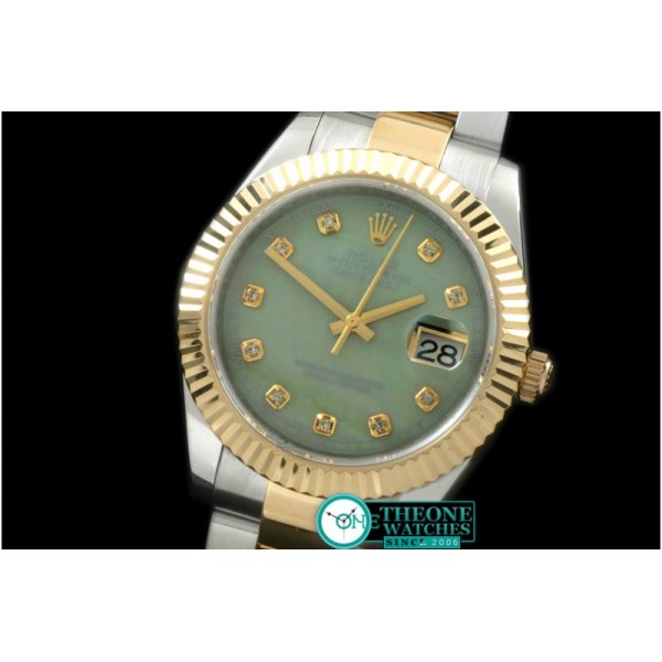 Rolex - SS/YG Oyster Fluted M-Green Diam Asian Eta 2836-2