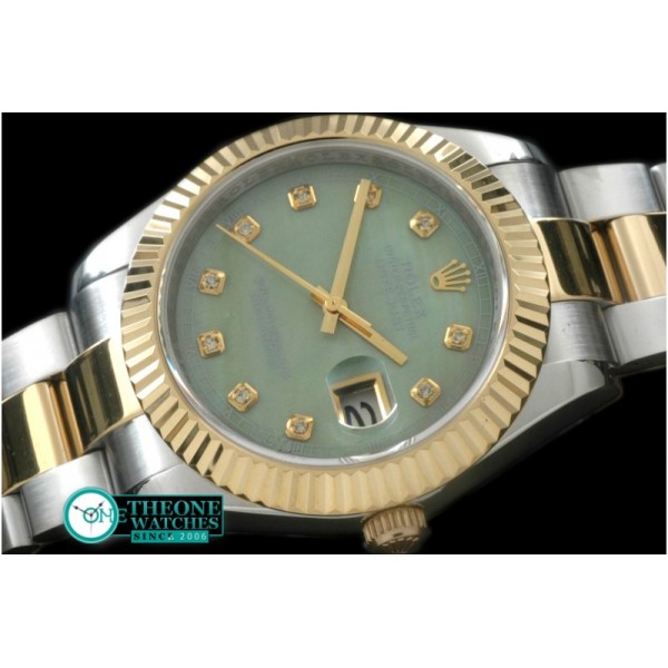 Rolex - SS/YG Oyster Fluted M-Green Diam Asian Eta 2836-2