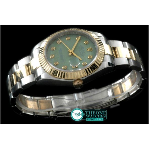 Rolex - SS/YG Oyster Fluted M-Green Diam Asian Eta 2836-2