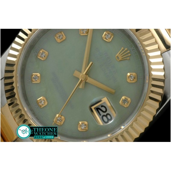 Rolex - SS/YG Oyster Fluted M-Green Diam Asian Eta 2836-2