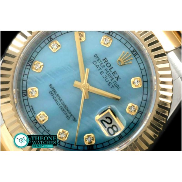 Rolex - SS/YG Oyster Fluted M-Blue Diam Asian Eta 2836-2
