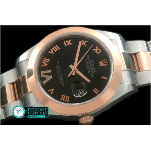 Rolex - SS/RG Oyster Black Roman Asian Eta 2836-2