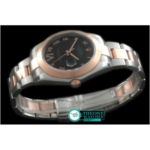 Rolex - SS/RG Oyster Black Roman Asian Eta 2836-2