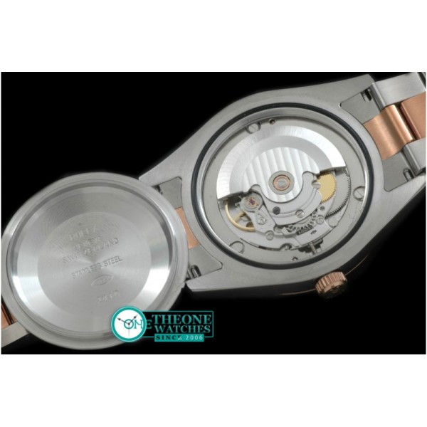 Rolex - SS/RG Oyster Black Roman Asian Eta 2836-2