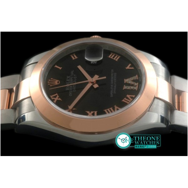 Rolex - SS/RG Oyster Black Roman Asian Eta 2836-2
