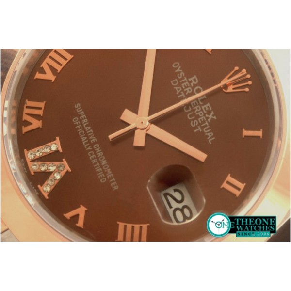 Rolex - SS/RG Oyster Brown Roman Asian Eta 2836-2