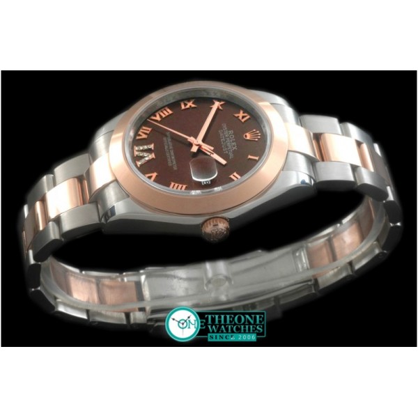 Rolex - SS/RG Oyster Brown Roman Asian Eta 2836-2