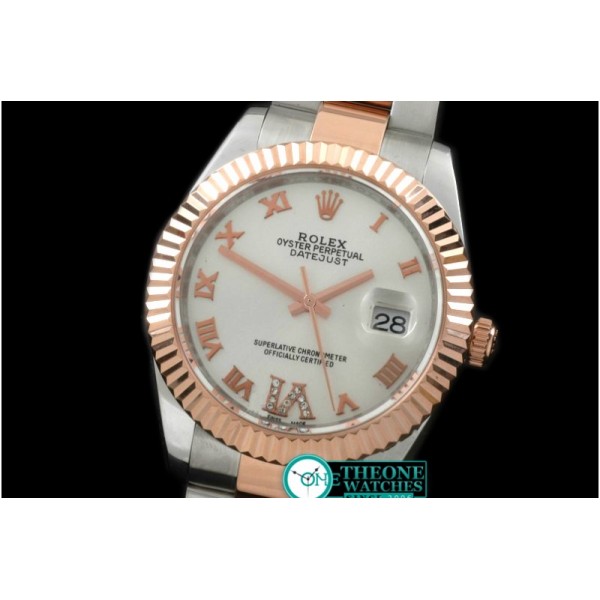 Rolex - SS/RG Oyster Fluted White Roman Asian Eta 2836-2
