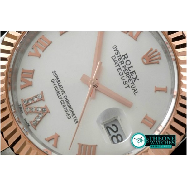 Rolex - SS/RG Oyster Fluted White Roman Asian Eta 2836-2