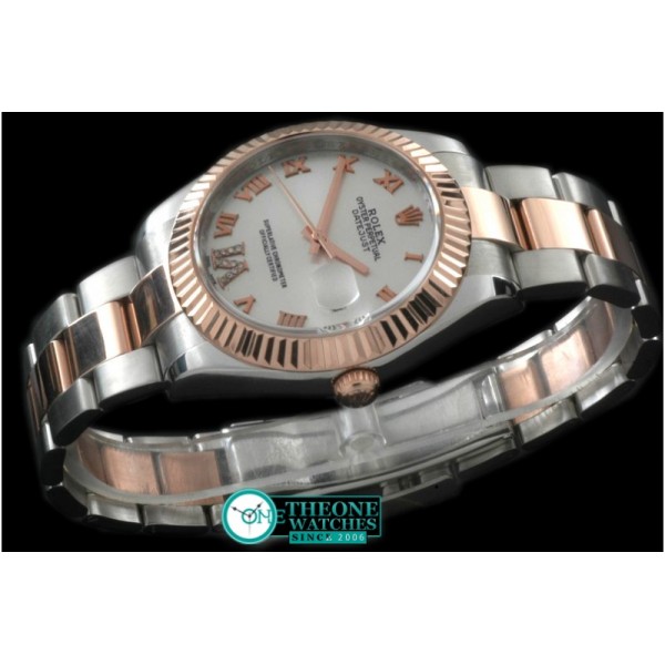Rolex - SS/RG Oyster Fluted White Roman Asian Eta 2836-2