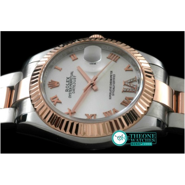 Rolex - SS/RG Oyster Fluted White Roman Asian Eta 2836-2