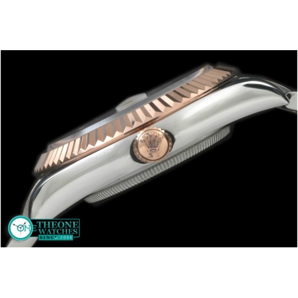 Rolex - SS/RG Oyster Fluted Black Roman Asian Eta 2836-2