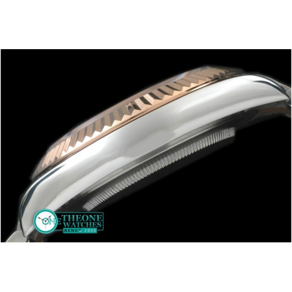 Rolex - SS/RG Oyster Fluted Black Roman Asian Eta 2836-2