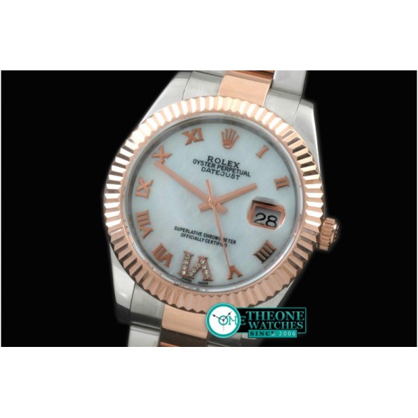 Rolex - SS/RG Oyster Fluted M-White Roman Asian Eta 2836-2