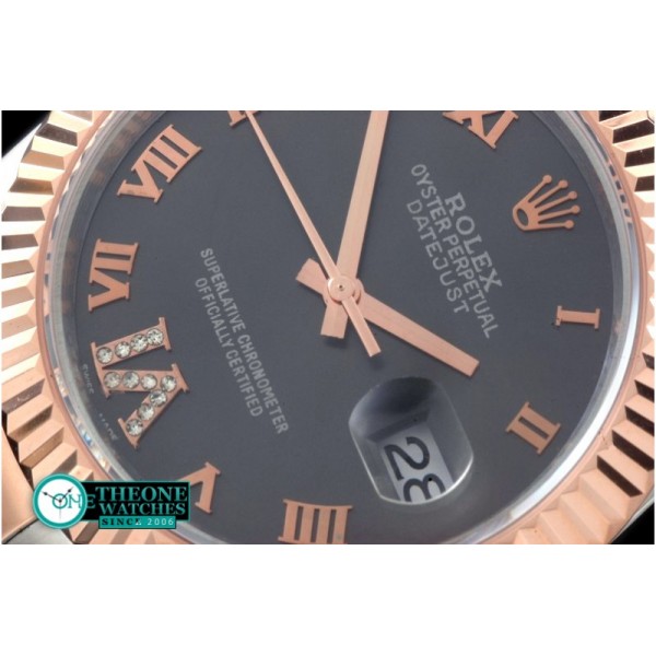 Rolex - SS/RG Oyster Fluted Grey Roman Asian Eta 2836-2