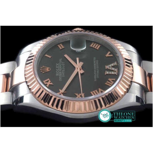Rolex - SS/RG Oyster Fluted Grey Roman Asian Eta 2836-2