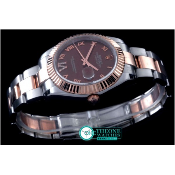 Rolex - SS/RG Oyster Fluted Brown Roman Asian Eta 2836-2
