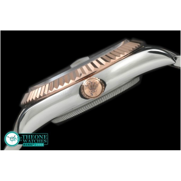 Rolex - SS/RG Oyster Fluted Brown Roman Asian Eta 2836-2