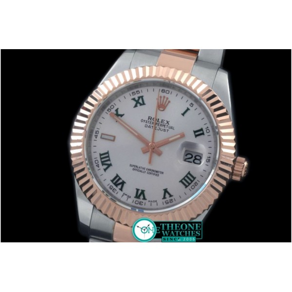Rolex - SS/RG Oyster Fluted White Roman Asian Eta 2836-2