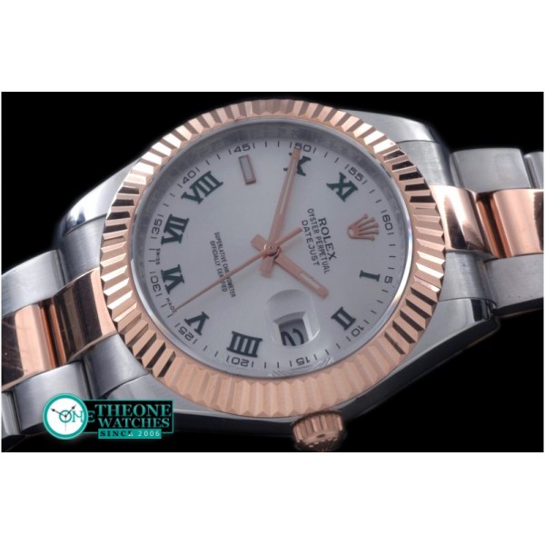 Rolex - SS/RG Oyster Fluted White Roman Asian Eta 2836-2