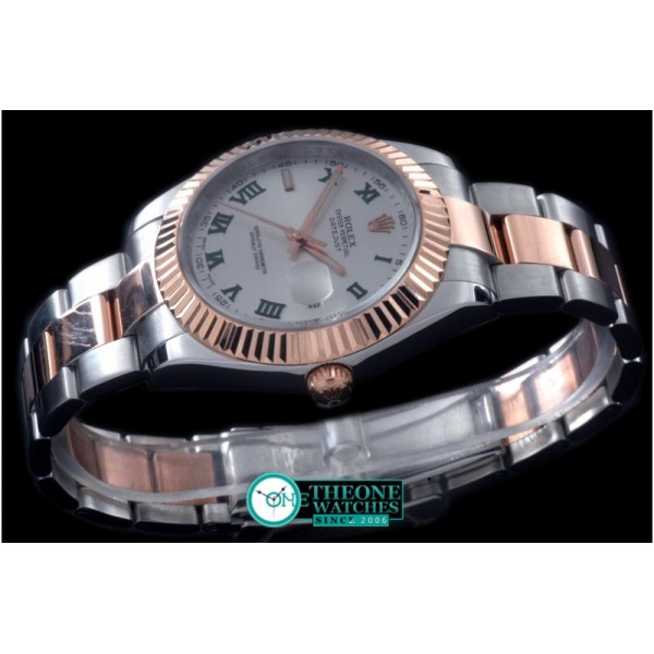 Rolex - SS/RG Oyster Fluted White Roman Asian Eta 2836-2