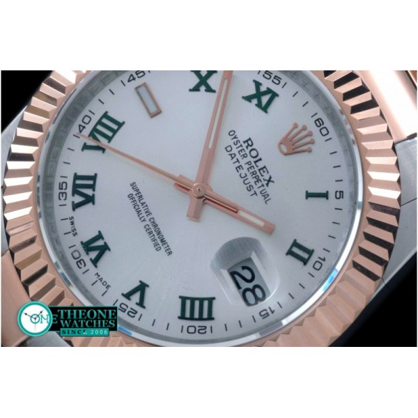 Rolex - SS/RG Oyster Fluted White Roman Asian Eta 2836-2