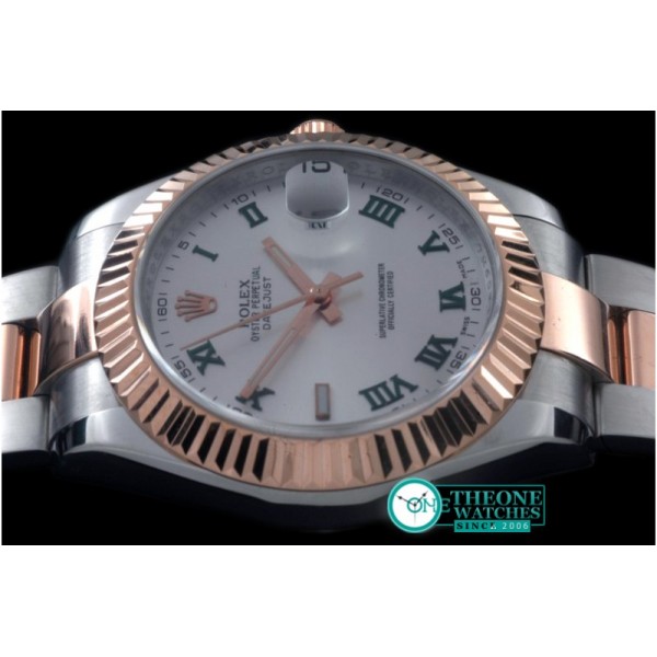 Rolex - SS/RG Oyster Fluted White Roman Asian Eta 2836-2