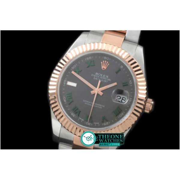 Rolex - SS/RG Oyster Fluted Grey Roman Asian Eta 2836-2