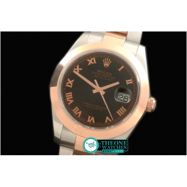Rolex - SS/RG Oyster Black Roman Asian Eta 2836-2