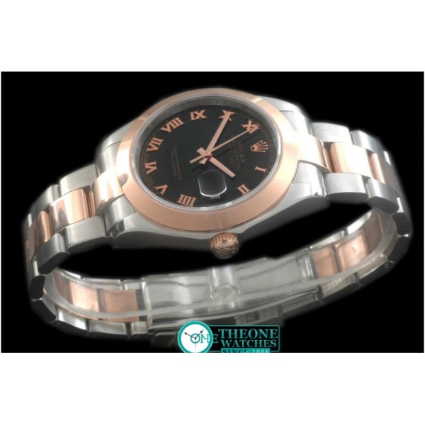 Rolex - SS/RG Oyster Black Roman Asian Eta 2836-2