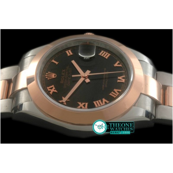 Rolex - SS/RG Oyster Black Roman Asian Eta 2836-2